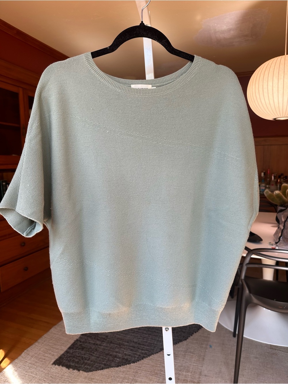 The Reset Women’s Crewneck Short Sleeve Sweater in Sage Green